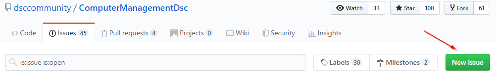 GitHub New Issue Button