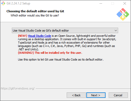 Git default editor