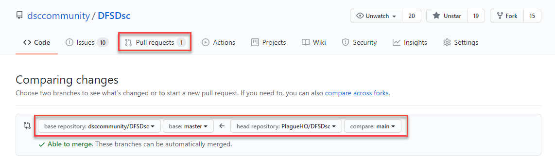 GitHub create pull request
