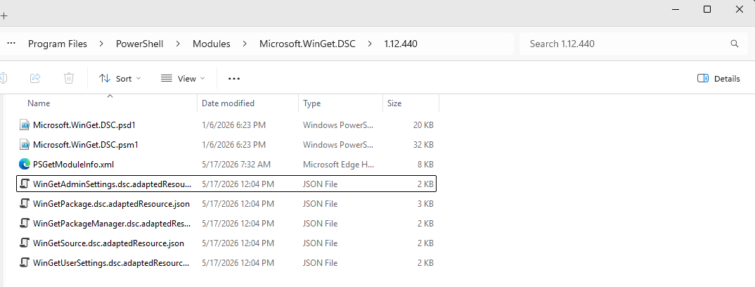 Generate adapted resource manifest for Microsoft.WinGet.DSC